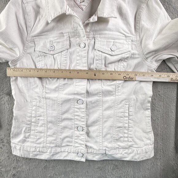 Tommy Hilfiger Jacket Womens Large Denim Stretch Jean Button Up Casual Coat Y2K - Picture 5 of 13